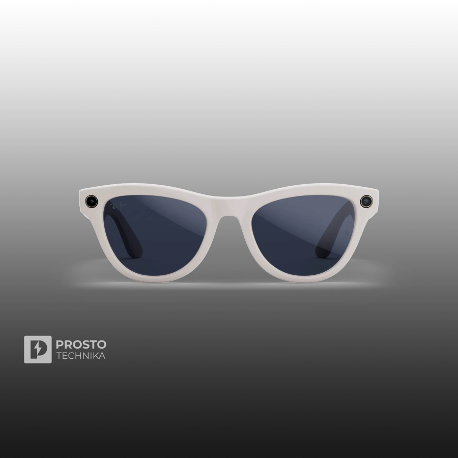 Ray-Ban Skyler (Gen 2) Глянцевый Мелово-Серый с Прозрачно-Сапфировыми линзами